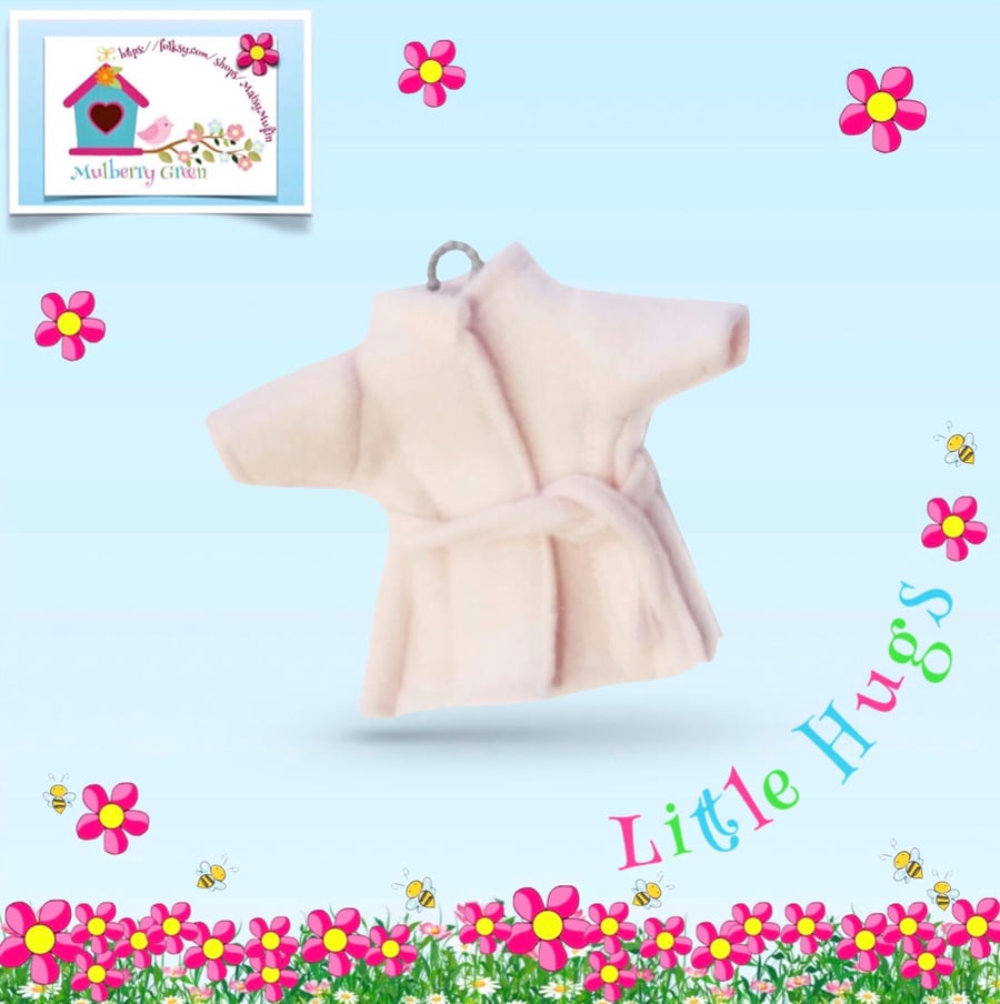 Pink Fleece Dressing Gown to fit the Little Hugs dolls 