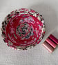 Small Red Pink Coiled Fabric Bowl  - Image 7