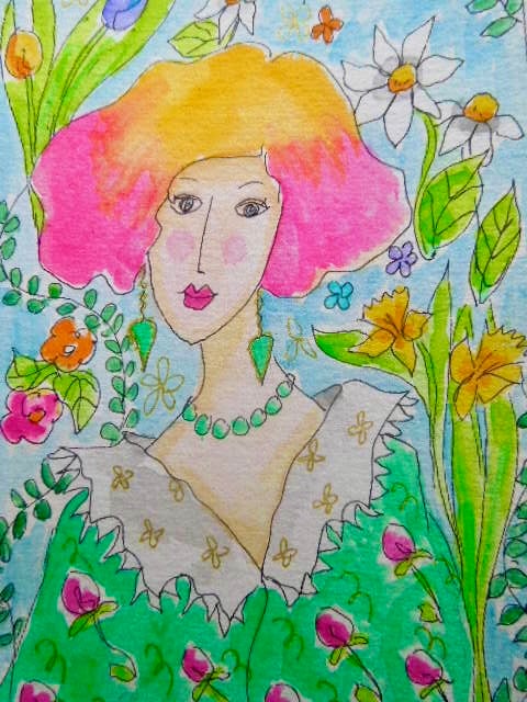 Original watercolour painting - Rose