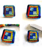 Dichroic L011 Luxury Fused Glass Patchwork Brooch Handmade  - Image 5