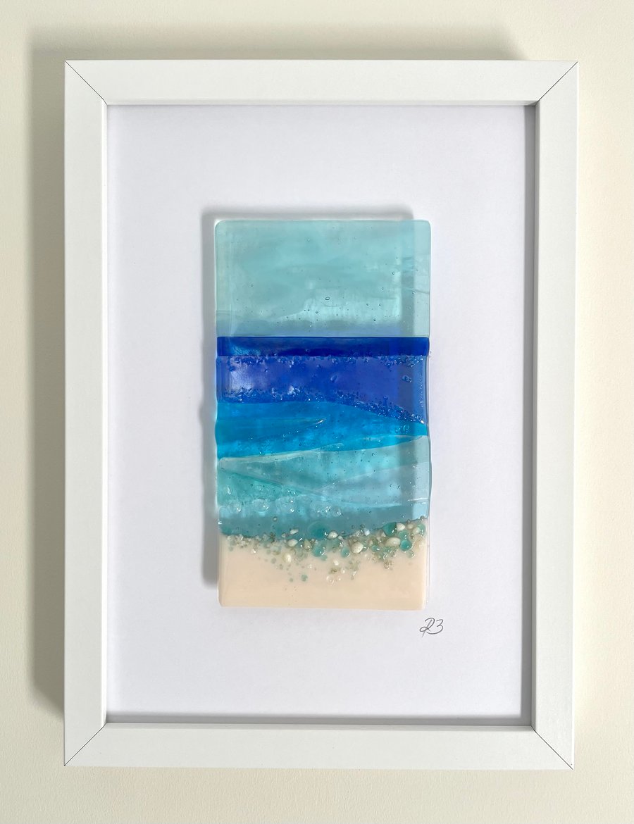 Beautiful fused glass seascape