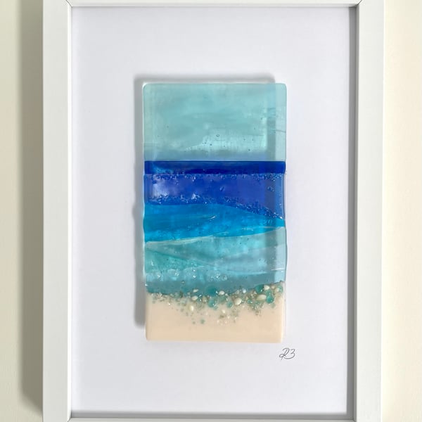 Beautiful fused glass seascape