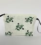 Linen Makeup Bag Mediterranean Olives Print; Hand printed Clutch Bag - Image 2