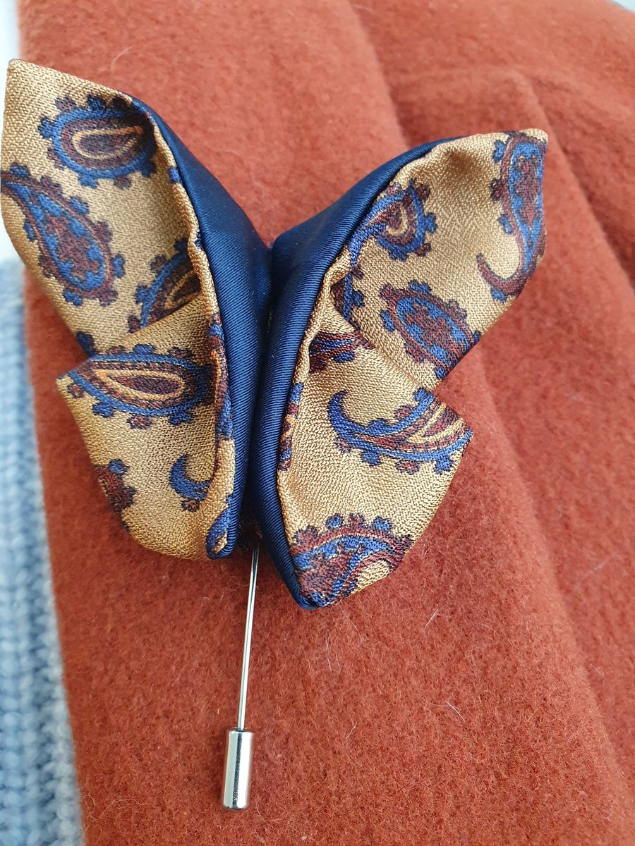 Fabric butterfly, lapel pin brooch, textile origami, statement fabric accessorie