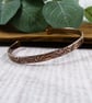 Copper Cuff - Embossed Leaf Pattern with Antiqued Finish. Size Medium - Image 3
