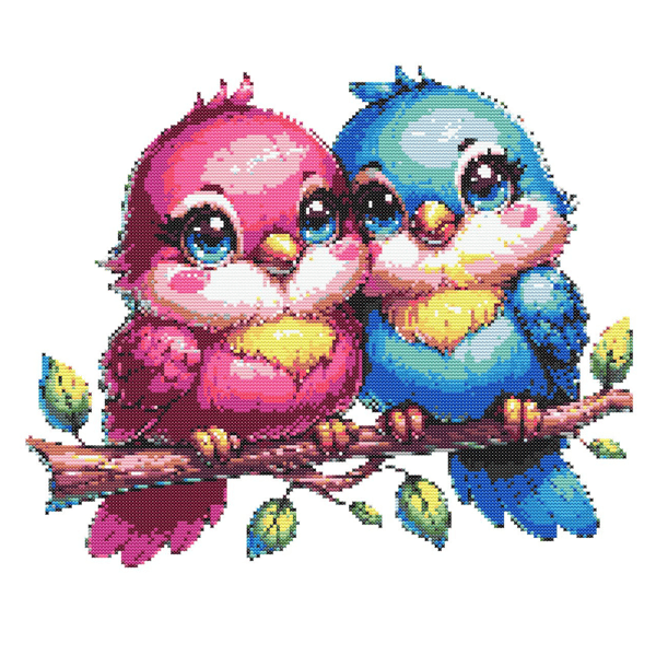 CUTE BIRDS - Cross Stitch Pattern - Cross Stitch Chart