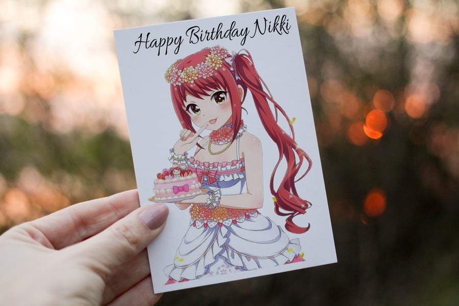 Anime Birthday Card, Personalized Card for Birthday, Anime Card, Personalised