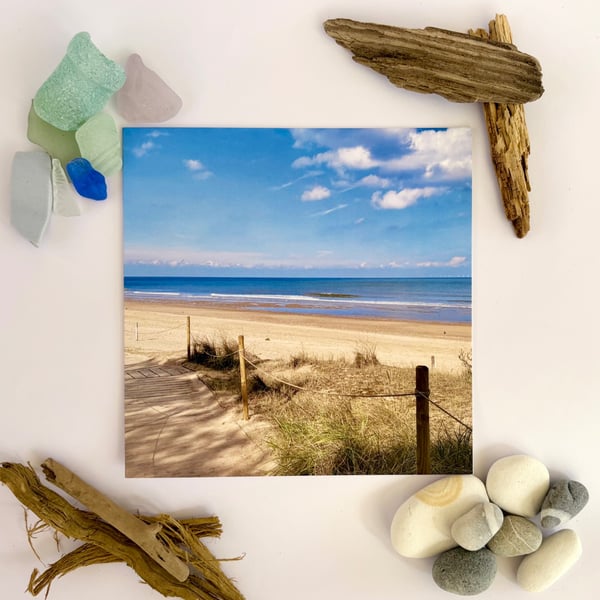 To the sea - printed greetings card
