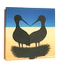 Original Stork Painting with Ukraine Heart - acrylic art of bird silhouettes - Image 3