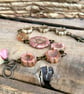 Czech Glass Flower Bracelet. Pink & Cream Floral Jewellery. Vintage Boho Style - Image 3