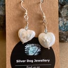 Pearl drop earrings, 2 designs