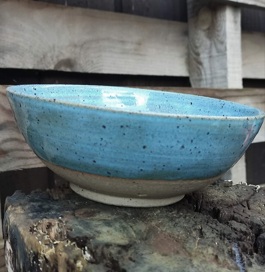 Scandi blue textured clay bowl
