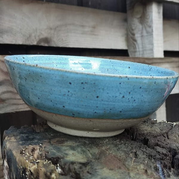 Scandi blue textured clay bowl