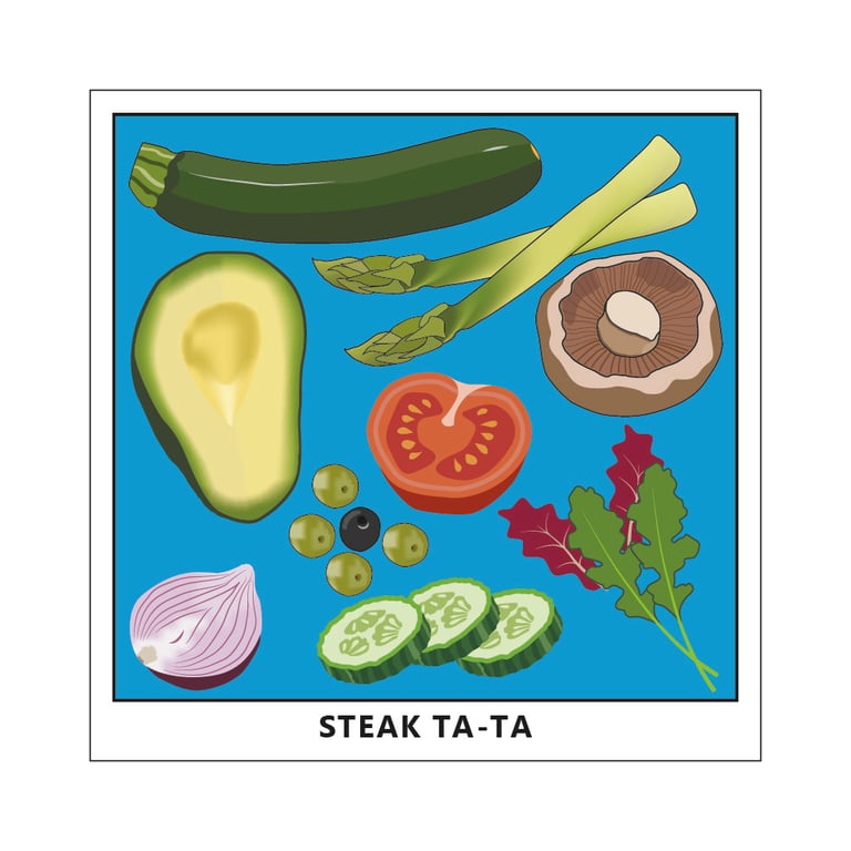 Steak Ta-Ta Postcard