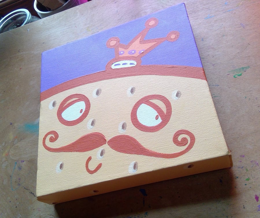 SALE - Rich Tea - original art - acrylic on deep edge canvas