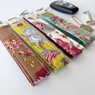 Handmade Dutch Heritage Fabric Wristlet Keyring, Floral Print Key Holder