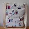 Beach Huts Tote Bag Lined Shoulder Book Market Bag