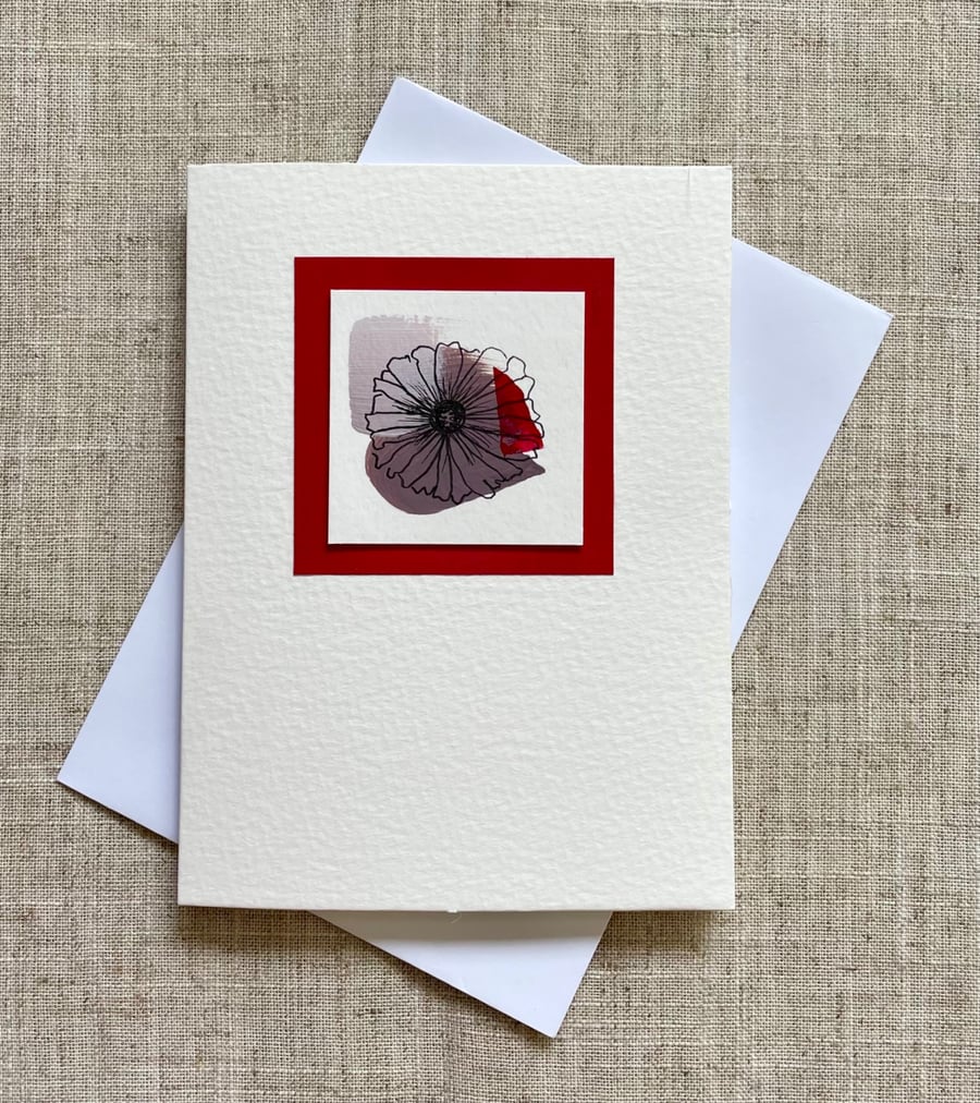 Greeting card, blank, hand painted abstract art card, original art.