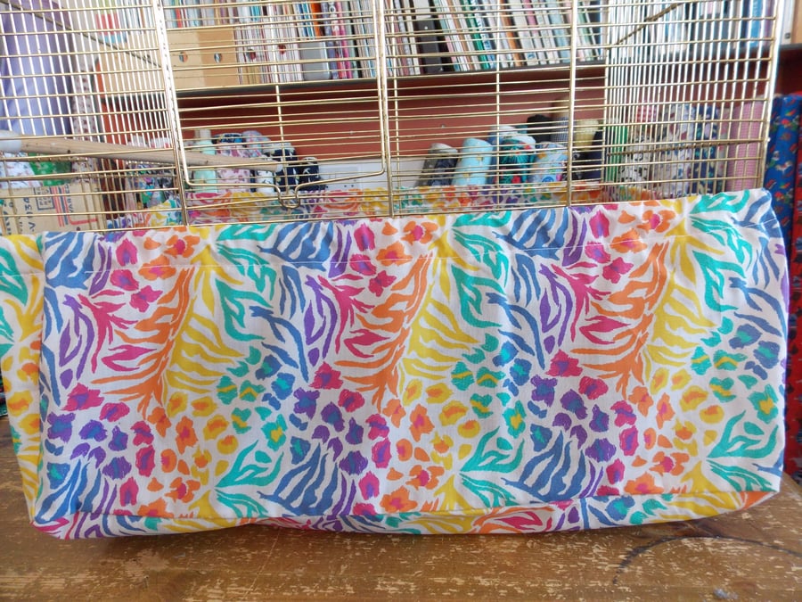 Rainbow print Bird Cage Cover Seed catcher Tidy Folksy