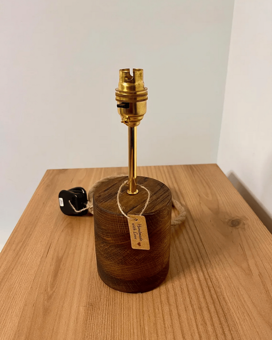 Hand-Turned Oak Lamp Base