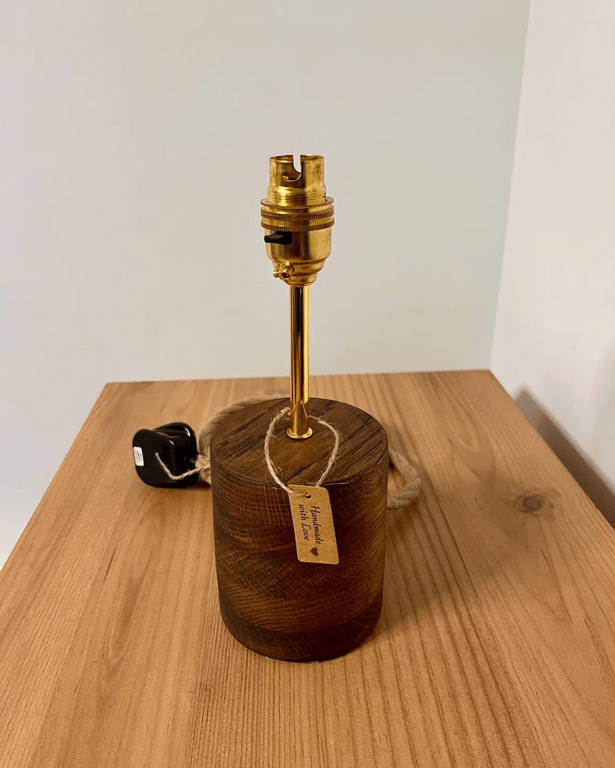 Hand-Turned Oak Lamp Base