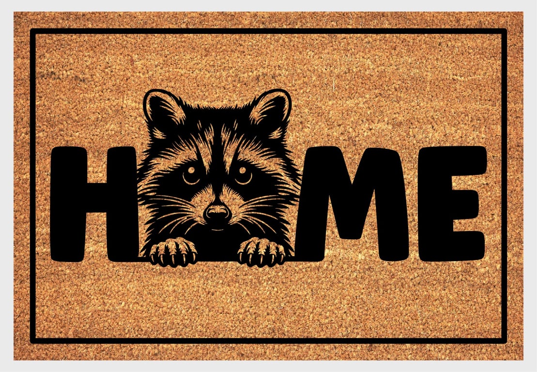 Raccoon Home Door Mat No.2 - Raccoon Welcome Mat - 3 Sizes