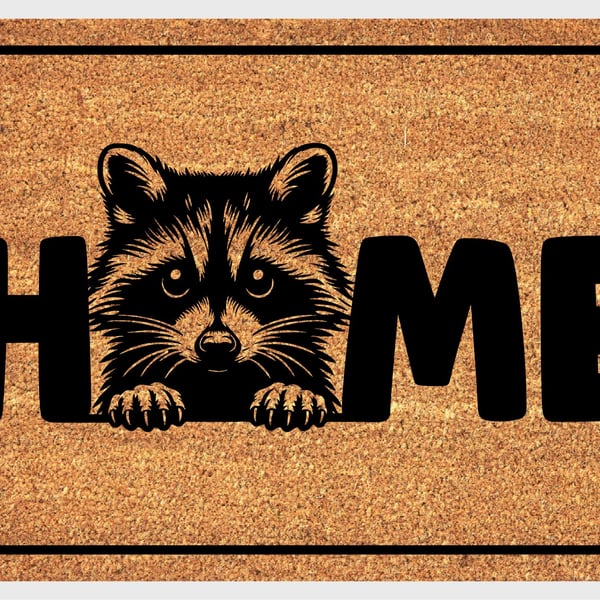 Raccoon Home Door Mat No.2 - Raccoon Welcome Mat - 3 Sizes