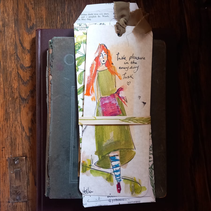 Hand drawn bookmark ' she felt grateful''