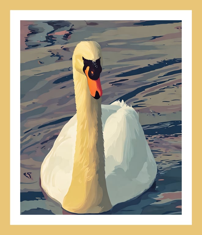 Male Swan on the Fens Norfolk Greeting Card A5 Size 