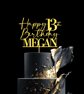 Happy Birthday Cake Topper, Custom Name and Age Cake Topper, 13th Cake Topper