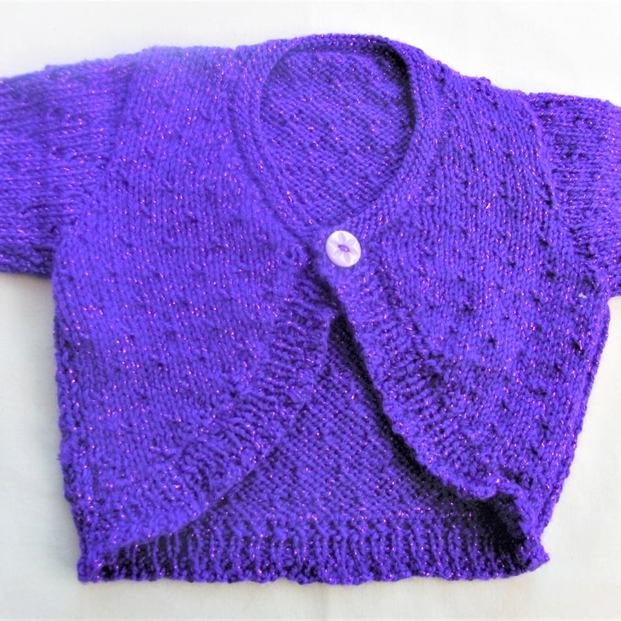 Curved Front Hand Knitted Baby Cardigan, Gift Ideas for Babies