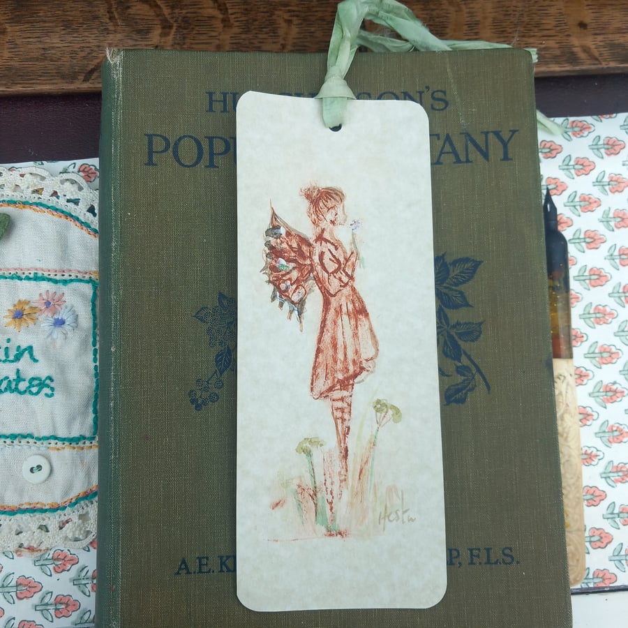 Hand printed bookmarks.'fairy'