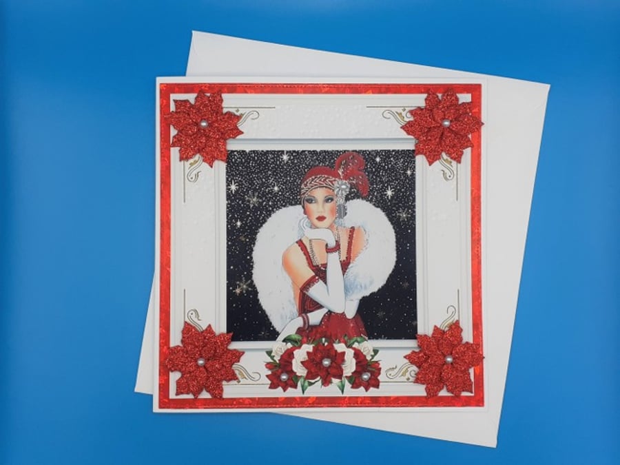Art Deco Christmas card, Wife, Sister, Daughter, Mother