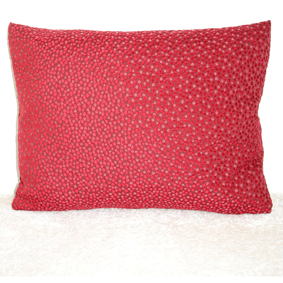 Red Cushion Cover 20x12 inch Oblong Bolster Chenille