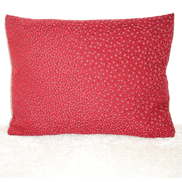 Red Cushion Cover 20x12 inch Oblong Bolster Chenille