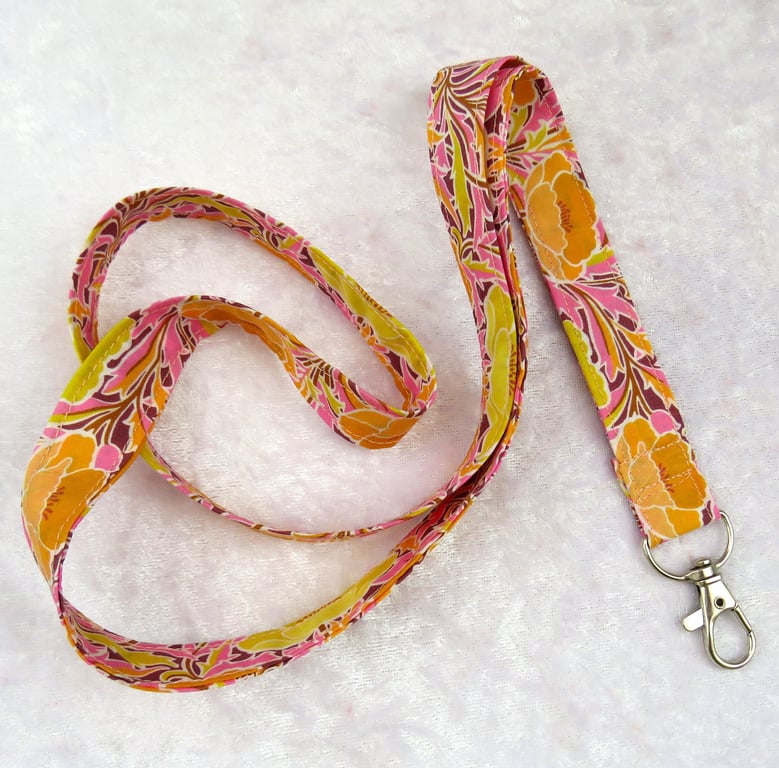 Liberty print lanyard, Poppy Canopy design
