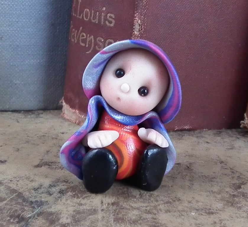 Tiny Seated Gnome 'Connie' OOAK Sculpt Ann Galvin