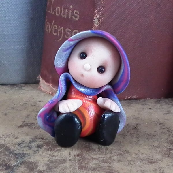 Tiny Seated Gnome 'Connie' OOAK Sculpt Ann Galvin