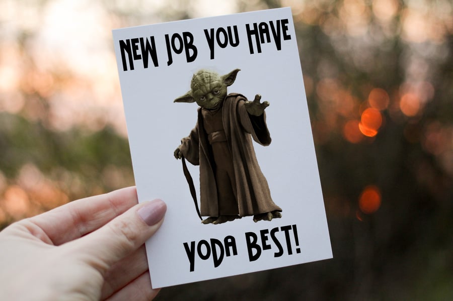 Yoda New Job Card, You're The Best Yoda New Job Card, Personalised Card for New 