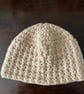 Fawn, Beige, Wheat Coloured Chunky Crocheted Beanie Hat 
