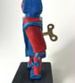 Handbuilt Ceramic Robot: Red and Blue "Wobot" Figurine - Image 2