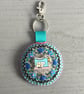 Hand Embroidered Sewing Bag Charm or Keyring - Image 1