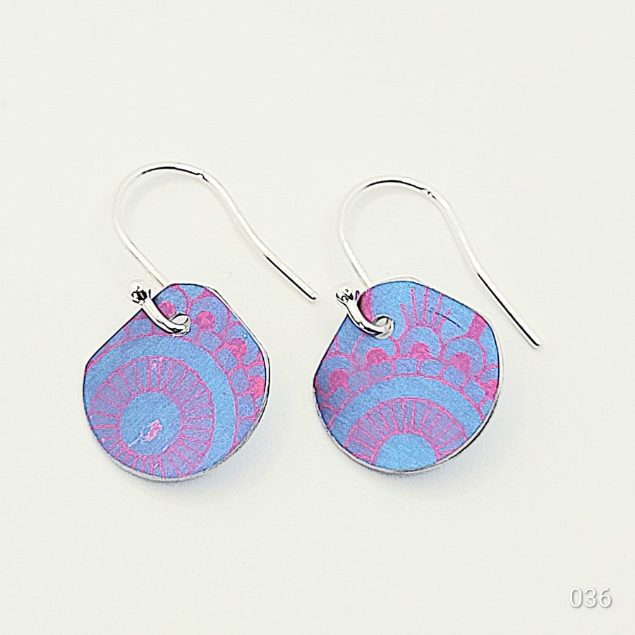 036 - Handmade Aluminium and Silver Reversible Earrings
