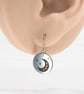 Folk crescent dangle earrings - Hypoallergenic titanium ear wires - Image 2