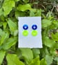 Double Blue and Neon Hoop Earrings - Image 7