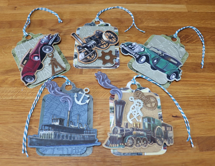 Vintage Transport Gift Tags 