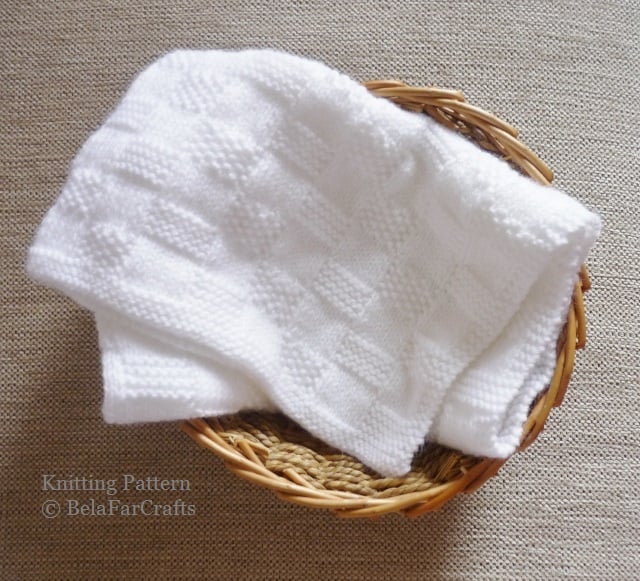 KNITTING PATTERN - Baby Squares Blanket - Knitting tutorial