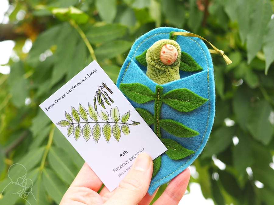 Ash leaf woodland fairy doll - gift for forest lovers, ash tree
