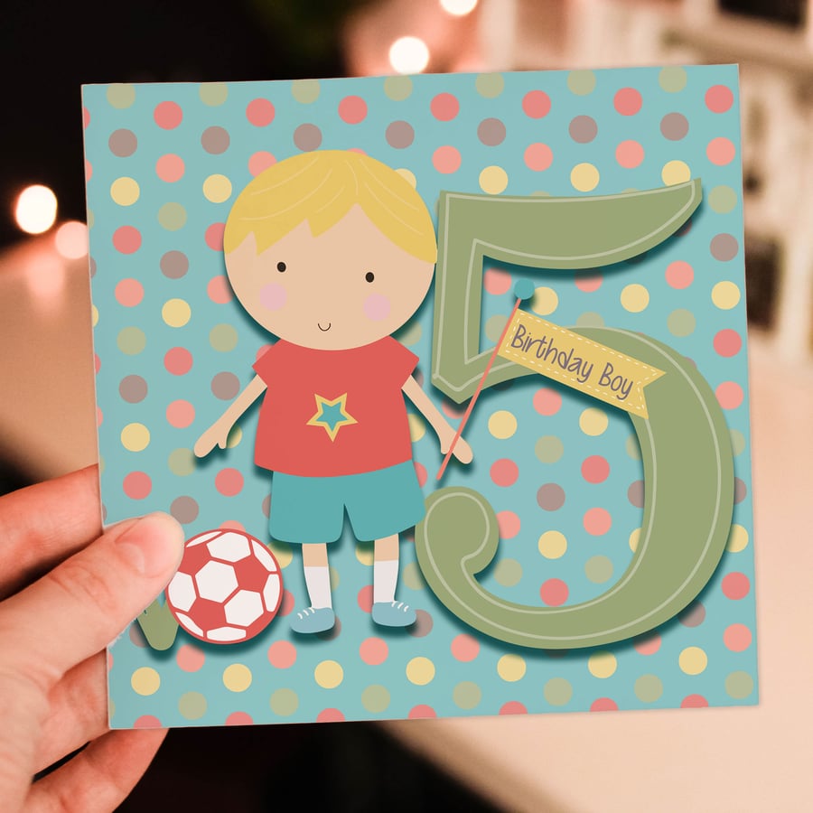 Boy’s 5th birthday card