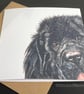 Newfoundland Card; Birthday, Blank or personalised Newfie dog art card. - Image 8